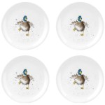 Набор из 4 тарелок закусочных 20см "Забавная фауна" "Утка", Фарфор костяной, Royal Worcester, Великобритания
