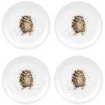 Набор из 4 тарелок закусочных 20см "Забавная фауна" "Сова", Фарфор костяной, Royal Worcester, Великобритания