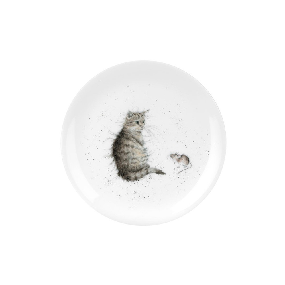 Тарелка закусочная 20см "Забавная фауна" "Кот и мышь", Фарфор костяной, Royal Worcester, Великобритания