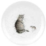 Тарелка закусочная 20см "Забавная фауна" "Кот и мышь", Фарфор костяной, Royal Worcester, Великобритания