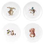 Набор из 4 закусочных тарелок 20см "Забавная фауна", Фарфор, Royal Worcester, Великобритания