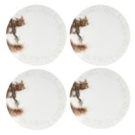 Набор из 4 тарелок обеденных Royal Worchester "Забавная фауна.Белка" 27см, Фарфор, Royal Worcester, Великобритания