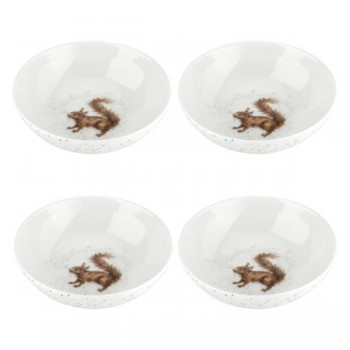 Набор из 4 салатников индивидуал-х Royal Worchester "Забавная фауна.Белка" 15см, Фарфор, Royal Worcester, Великобритания