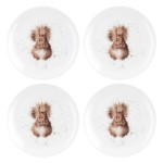 Набор из 4 тарелок закусочных Royal Worchester "Забавная фауна.Белка" 20см, Фарфор, Royal Worcester, Великобритания