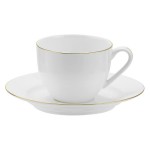 Набор из 4 чашек чайных с блюдцем Royal Worcester "Интуиция.Золотой кант" 220мл, Фарфор костяной, Royal Worcester, Великобритания