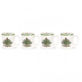 Набор из 4 кружек 220мл "Рождественская ель", Фаянс, Spode, Великобритания