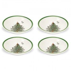 Набор из 4 чаш для завтрака 20см "Рождественская ель", Фаянс, Spode, Великобритания