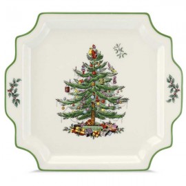 Блюдо квадратное с ручками 31см "Рождественская ель", Фарфор, Spode, Великобритания