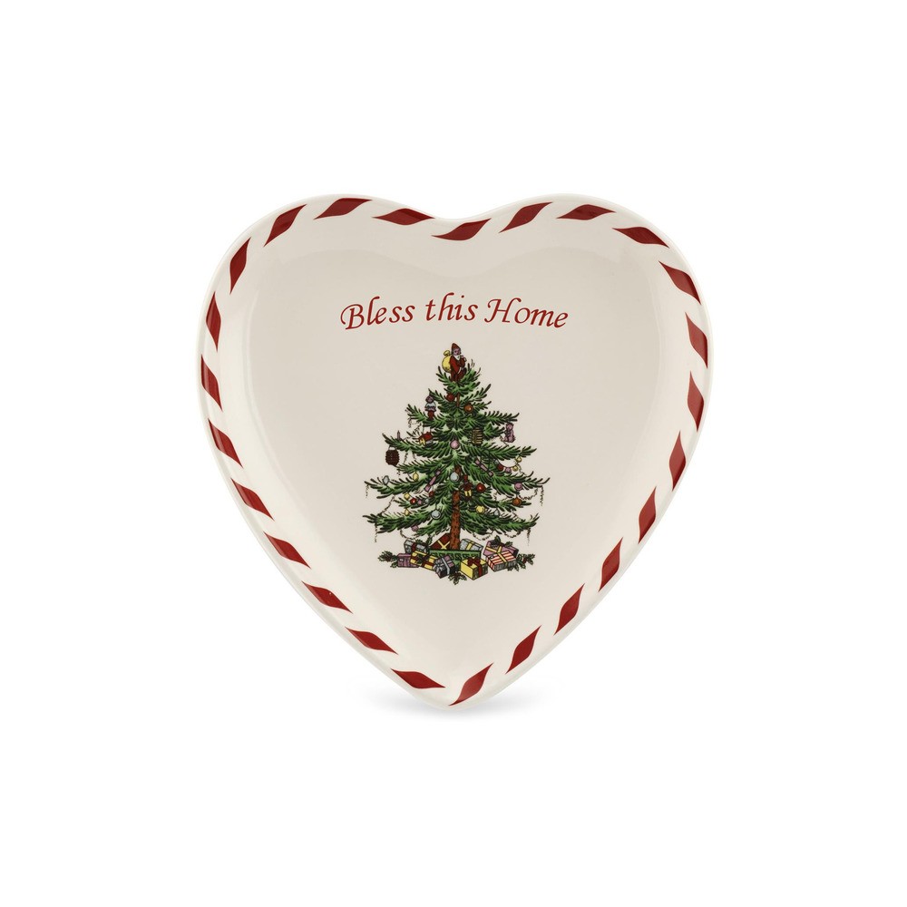 Блюдо-сердце 20см "Рождественская ель", Фарфор, Spode, Великобритания