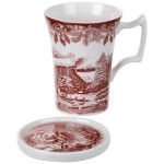 Кружка с крышкой-подставкой 280мл "Зимние мотивы", Фаянс, Spode, Великобритания