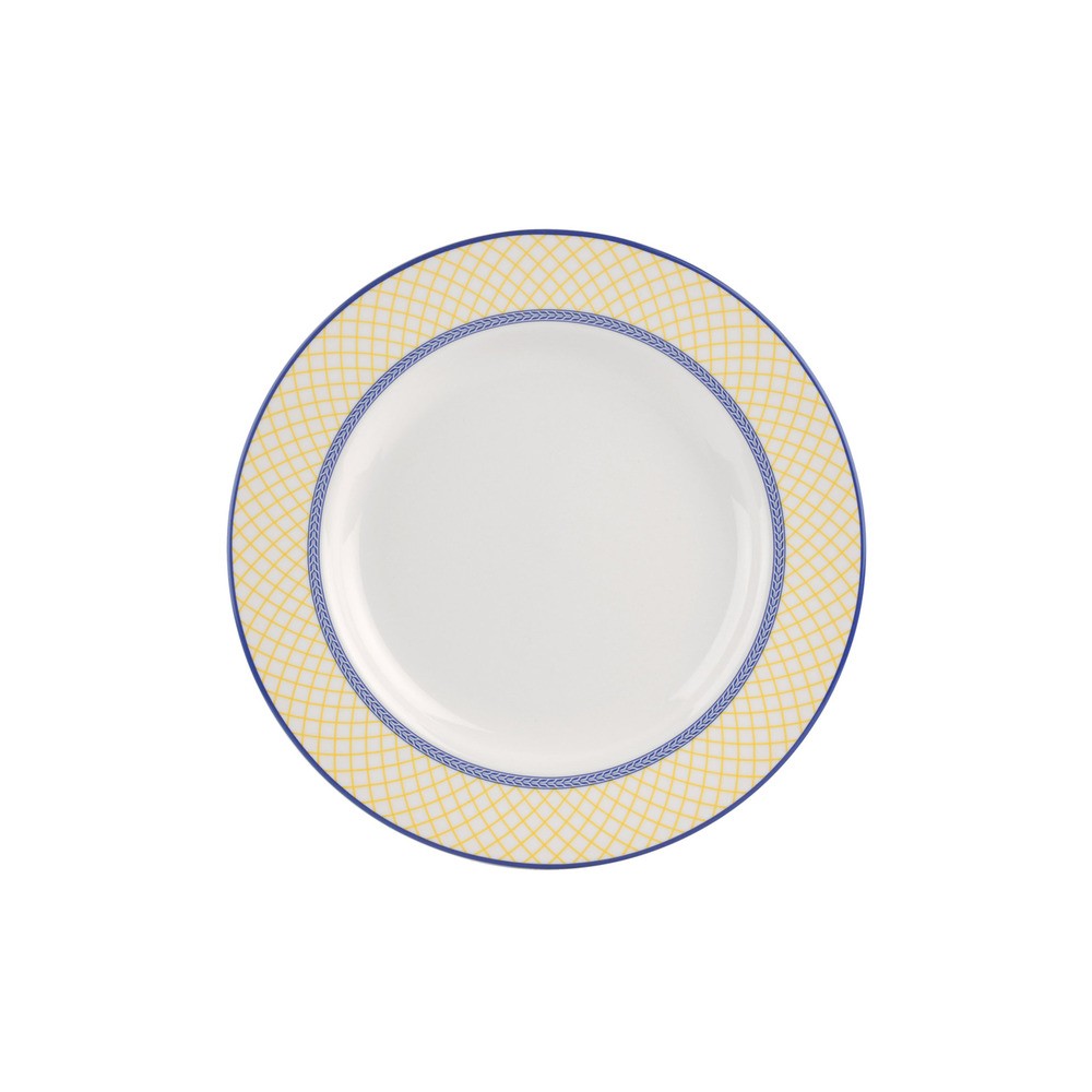 Тарелка обеденная 27см "Голубая Италия" (желтый борт), Фаянс, Spode, Великобритания