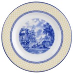 Тарелка закусочная 20см "Голубая Италия" (желтый борт), Фаянс, Spode, Великобритания