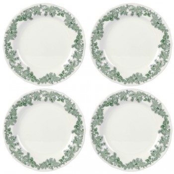Набор из 4 обеденных тарелок 27см "Зеленый венок (Джон Рёскин)", Фаянс, Spode, Великобритания