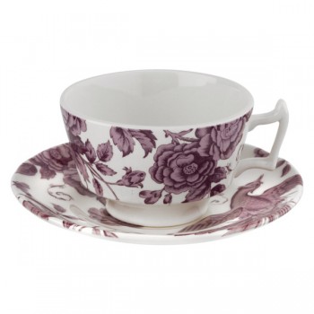 Чашка чайная с блюдцем Spode "Кинглсей", 200мл (белая), Фаянс, Spode, Великобритания