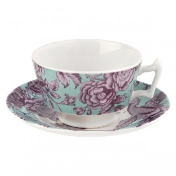 Чашка чайная с блюдцем Spode "Кинглсей", 200мл (морская волна), Фаянс, Spode, Великобритания