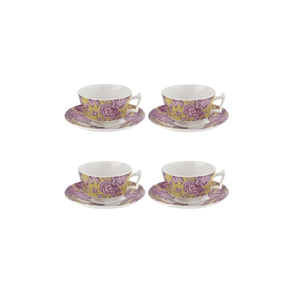 Набор чашек чайных с блюдцем Spode "Кинглсей", 200мл, 4шт (желтая), Фаянс, Spode, Великобритания