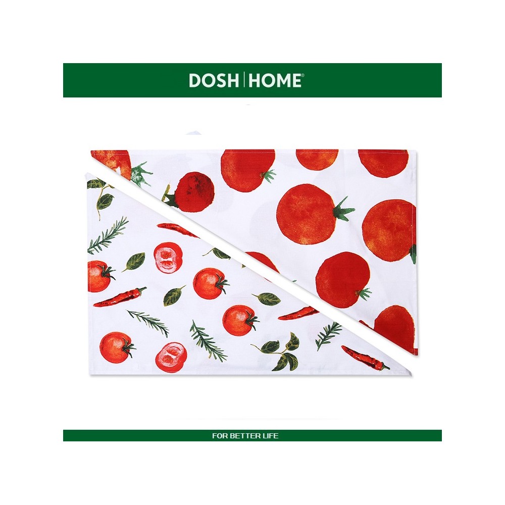 Набор кухонных полотенец ATIRA, 2 предмета, овощи красный, DOSH