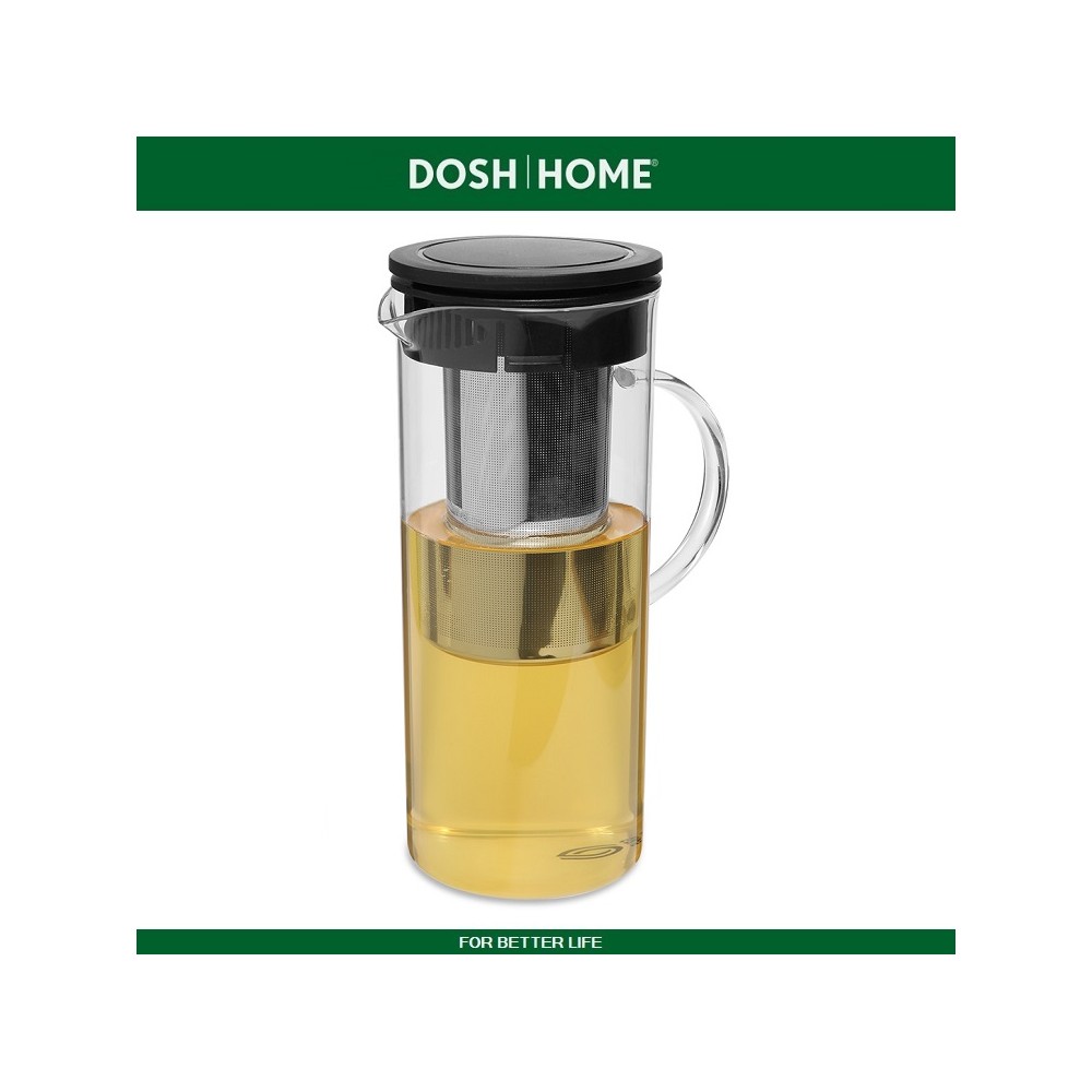Заварочный кувшин GRUS с фильтром для чая и горячих напитков, 1.4 литра, термостойкое стекло, DOSH