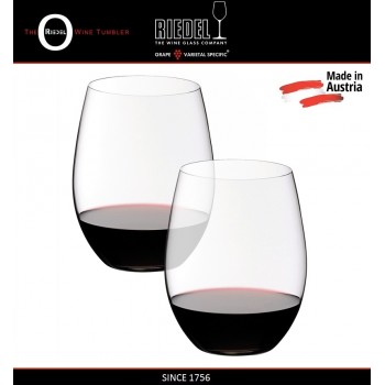 Бокалы "O" без ножки для красных вин Cabernet и Merlot, 2 шт, 600 мл, хрусталин, Riedel