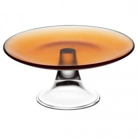Блюдо на ножке, D 28 см, янтарное, EgoAlter