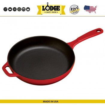 Сковорода круглая, D 28 см, литой чугун, покрытие эмалью, Lodge