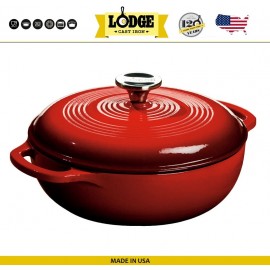 Кастрюля-жаровня эмалированная, 2,8 л, D 25 см, Lodge