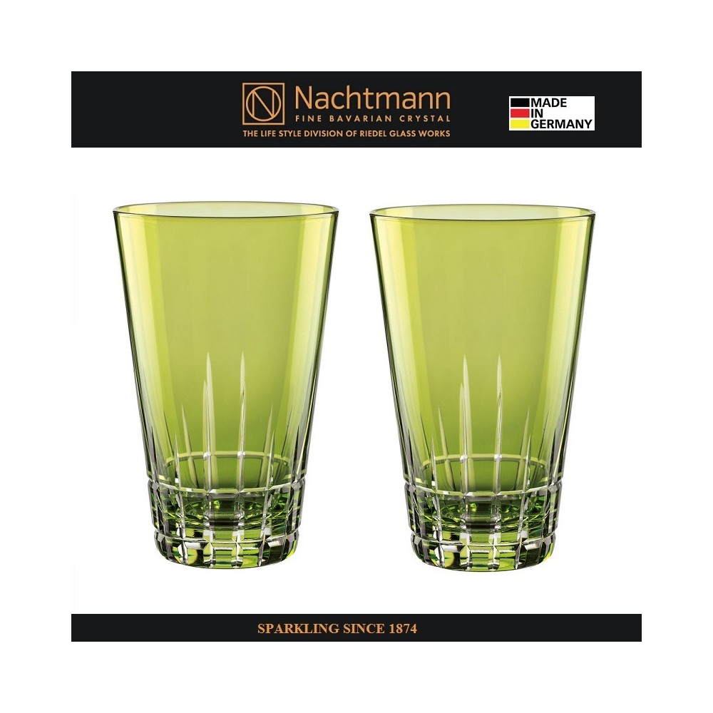 Набор высоких стаканов SIXTIES STELLA KIWI, 2 шт, 450 мл, зеленый хрусталь, Nachtmann