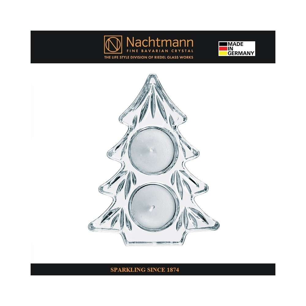 Новогодний подсвечник CRYSTAL CHRISTMAS ель на 2 свечи, 15 см, хрусталь, Nachtmann