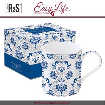 Кружка ROCOCO в подарочной упаковке, синий, 350 мл, Easy Life