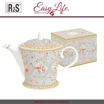 Заварочный чайник Majestic цвет голубой, 1 литр, фарфор, Easy Life