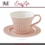 Пара чайная Abitare розовый, 400 мл, фарфор, Easy Life