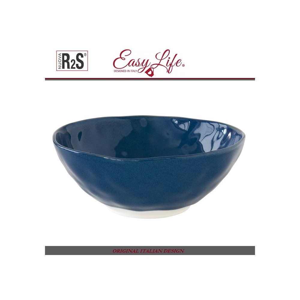 Глубокая миска-салатник Interiors синий, D 18 см, керамика, Easy Life