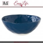 Глубокая миска-салатник Interiors синий, D 18 см, керамика, Easy Life