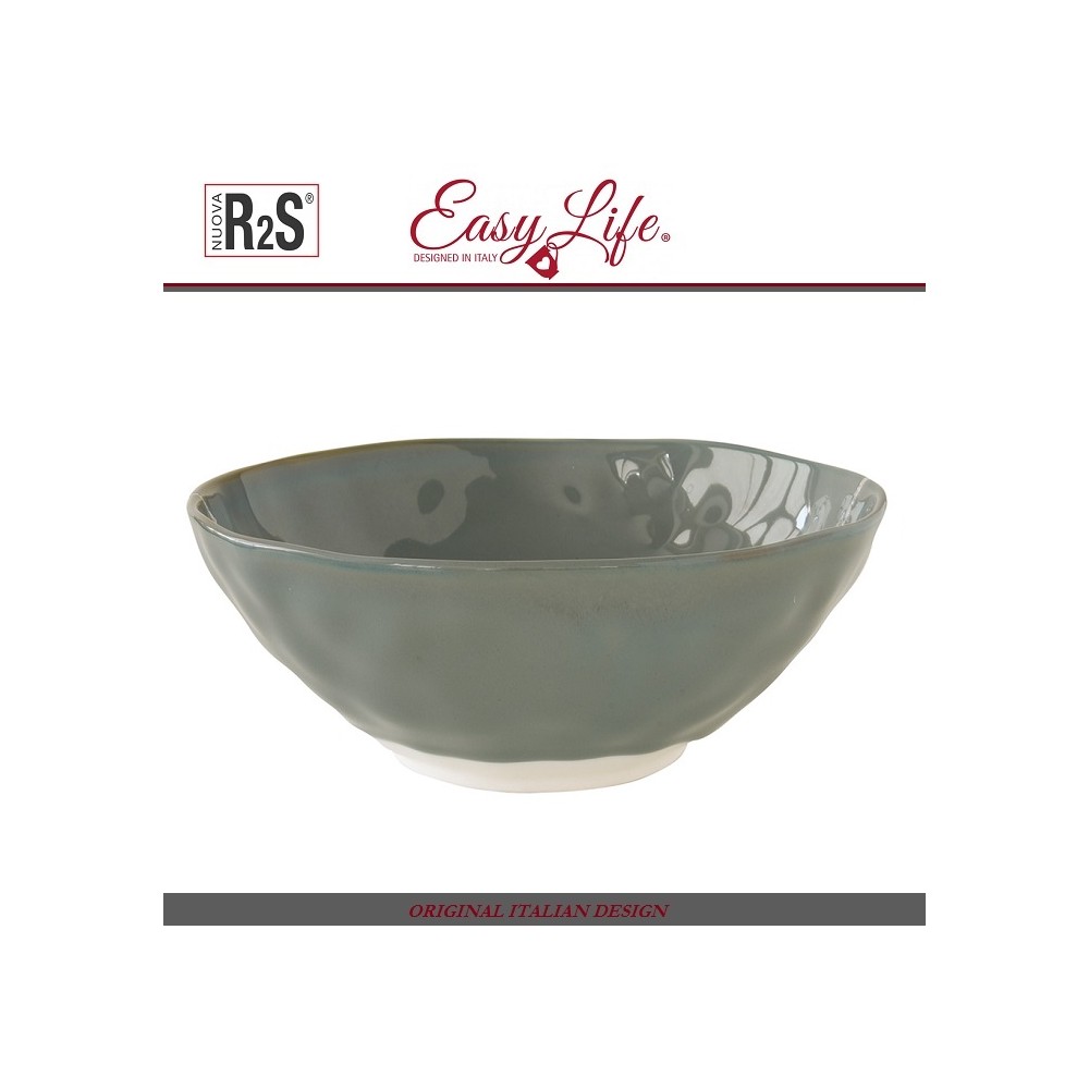 Глубокая миска-салатник Interiors серый, D 18 см, керамика, Easy Life