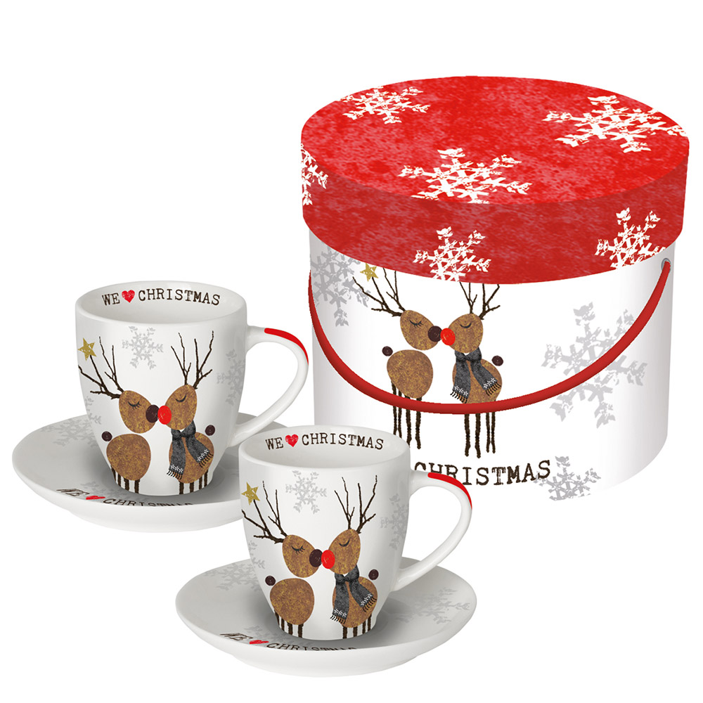 Набор чашек для эспрессо в подарочной упаковке we love christmas, Paperproducts Design