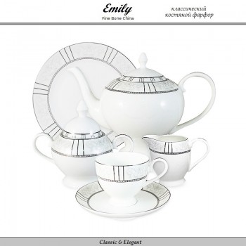 Чайный сервиз Chenonceau, 40 предметов на 12 персон, костяной Emily