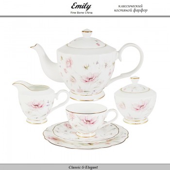 Чайный сервиз Blooming Dance, 21 предмет на 6 персон, костяной Emily