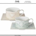 Комплект пар чайных Infanta, 4 предмета на 2 персоны, костяной Emily