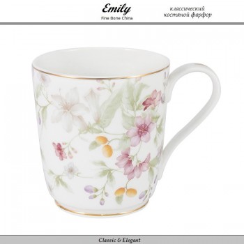 Кружка Flowers, 300 мл, костяной фарфор, Emily
