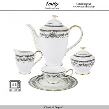 Чайный сервиз Blackpool, 21 предмет на 6 персон, костяной Emily