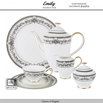 Чайный сервиз Blackpool, 40 предметов на 12 персон, костяной Emily