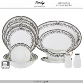 Обеденный сервиз Blackpool, 50 предметов на 12 персон, костяной Emily