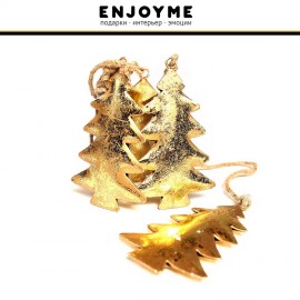 Гирлянда елочная "Golden Trees" золотая, 4 шт, металл, EnjoyMe