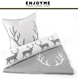 Подушка с новогодним орнаментом "Deer", 45 х 45 см, хлопок, EnjoyMe