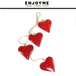 Гирлянда елочная "Red Hearts" красная, 4 шт, металл, EnjoyMe