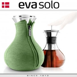 Заварочный чайник Tea Maker стеклянный со стальным пресс-фильтром, 1 л, чехол светло-зеленый, Eva Solo, Дания