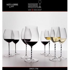 Бокал для красных вин Burgundy Grand Cru, объем 1050 мл, черно-белая ножка, ручная выдувка, FATTO A MANO, RIEDEL