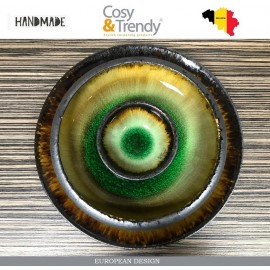 Обеденная тарелка FERVIDO зеленый, ручная работа, 21 см, каменная керамика, COSY&TRENDY