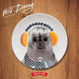Мелкая тарелка Wild Dining Малыш Тюлень, D 17,4 см, керамика, Mustard