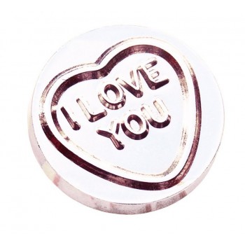 Штампик-подвеска love heart, H 2 см, L 2 см, W 0,3 см, металл, Suck UK